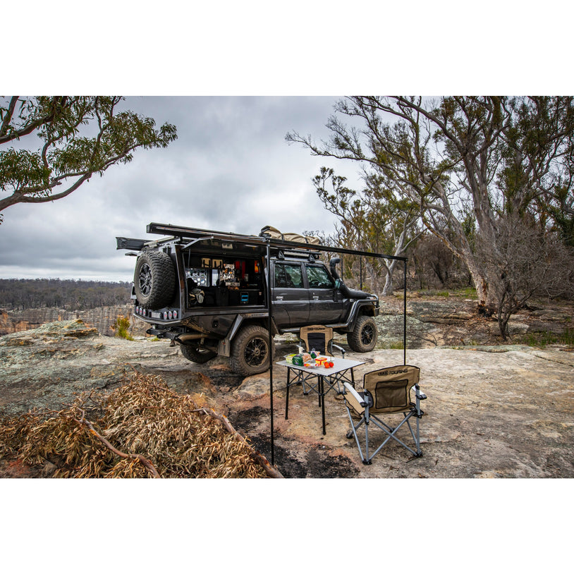 ARB Awning Black Aluminum Hardcase 2500X2500mm With Light Kit