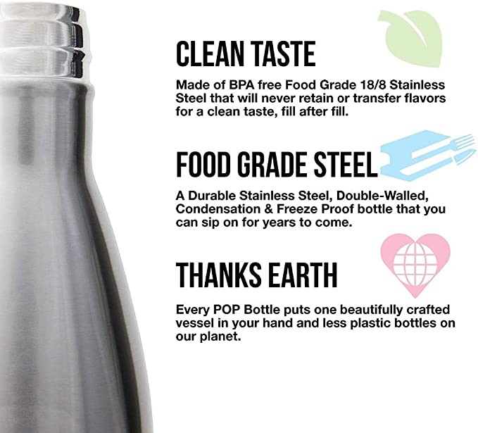 Stainless Steel Water Bottle 500m Double Walled Sports Water Bottle Vacuum Insulated Cola Shape Travel